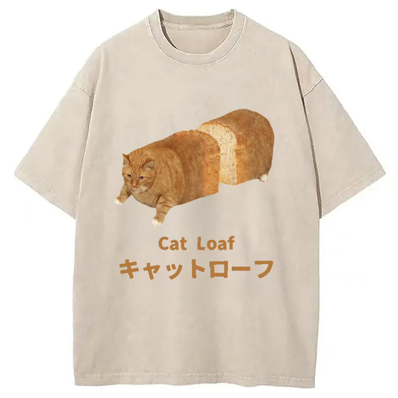 Modecanvas Cat Loaf Washed T-Shirt