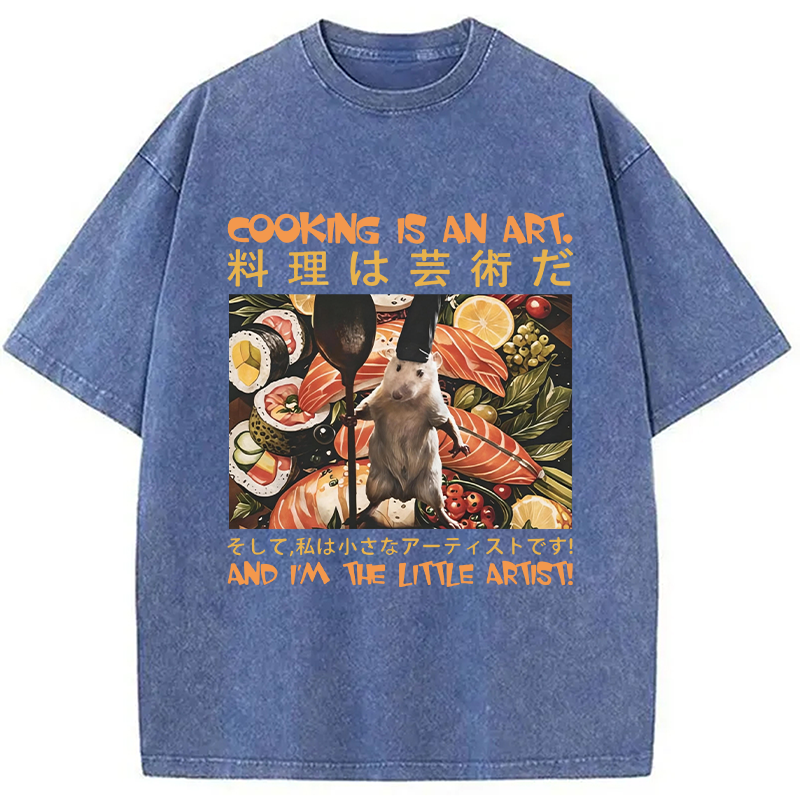 Modecanvas Cooking Is An Art And I'm The Little Artisti DTG Printing Washed T-Shirt