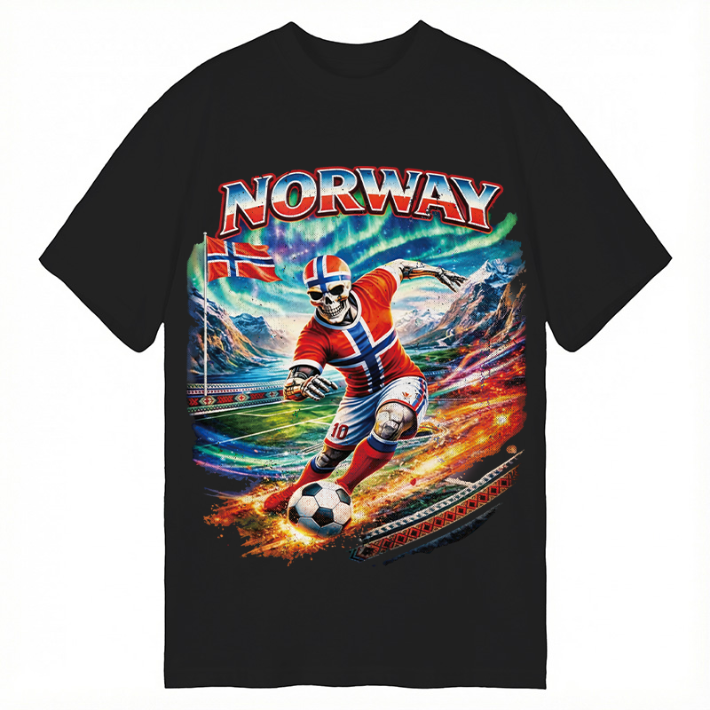 Modecanvas Northern Lights Football DTG Printing Classic T-Shirt-modecanvas
