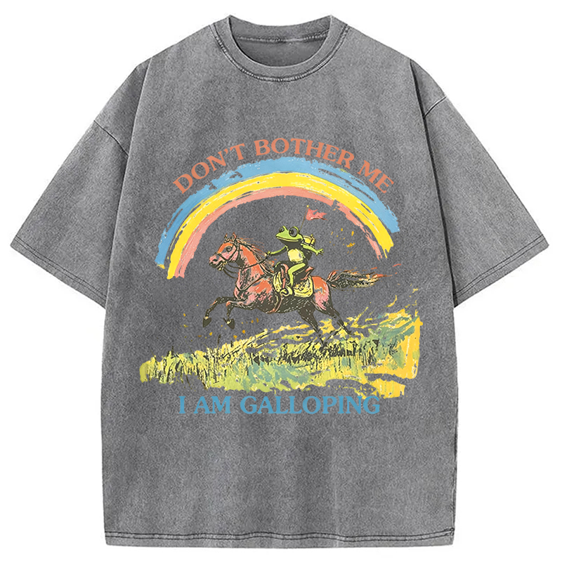 Modecanvas Frog On Horse DTG Printing Washed T-Shirt