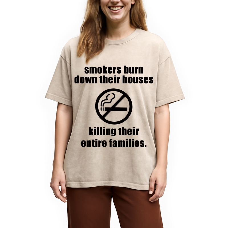 Modecanvas No Smokers DTG Printing Washed T-Shirt
