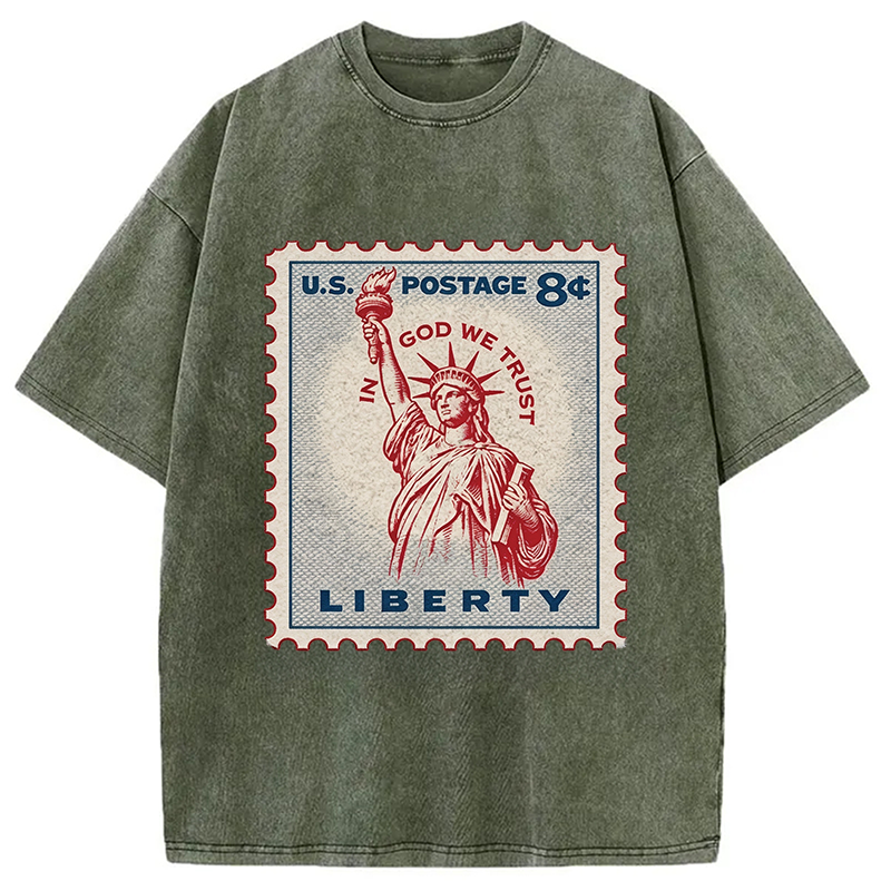 Modecanvas In God We Trust DTG Printing Washed T-Shirt