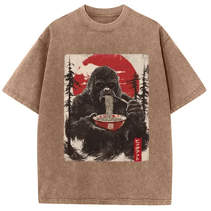 Modecanvas Ramen Lover Bigfoot Washed T-Shirt