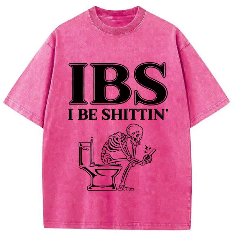 Modecanvas IBS Skeleton Meme DTG Printing Washed T-Shirt
