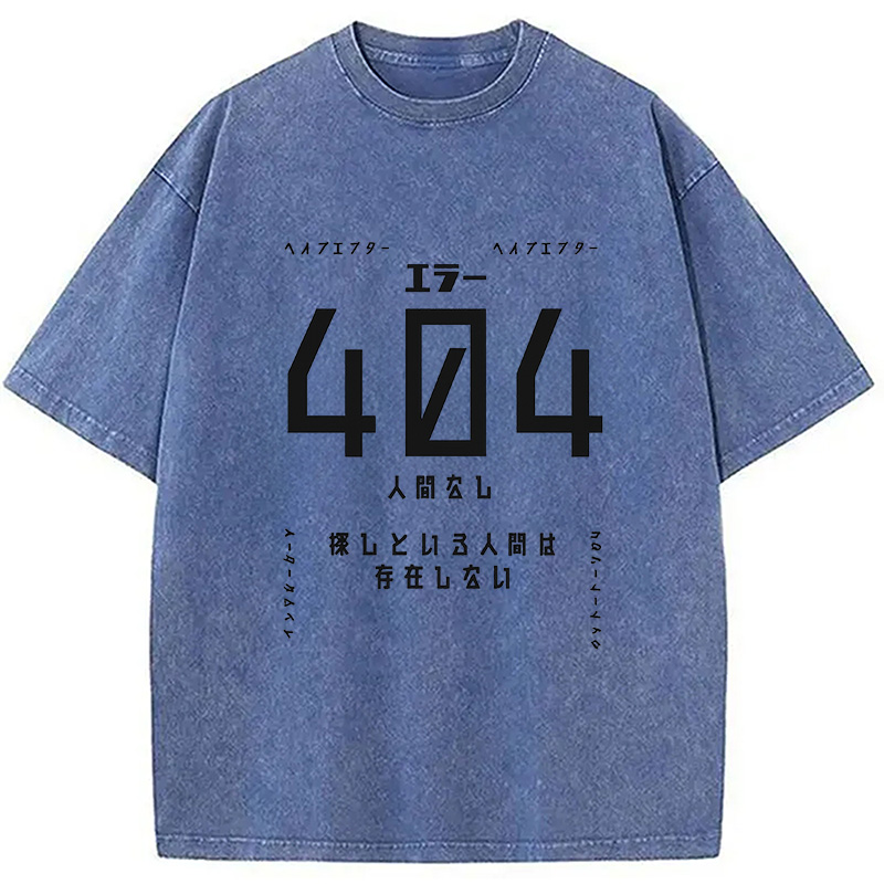 Modecanvas 404 Error No Human Found Japanese Washed T-Shirt