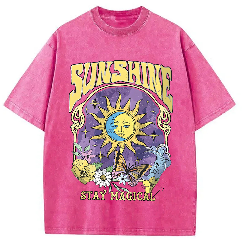 Modecanvas Sunshine Stay Magical Washed T-Shirt