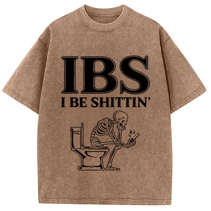 Modecanvas IBS Skeleton Meme DTG Printing Washed T-Shirt