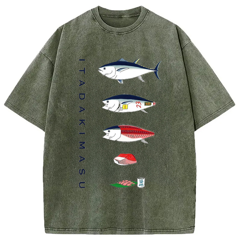 Modecanvas From Fish To Sashimi Washed T-Shirt
