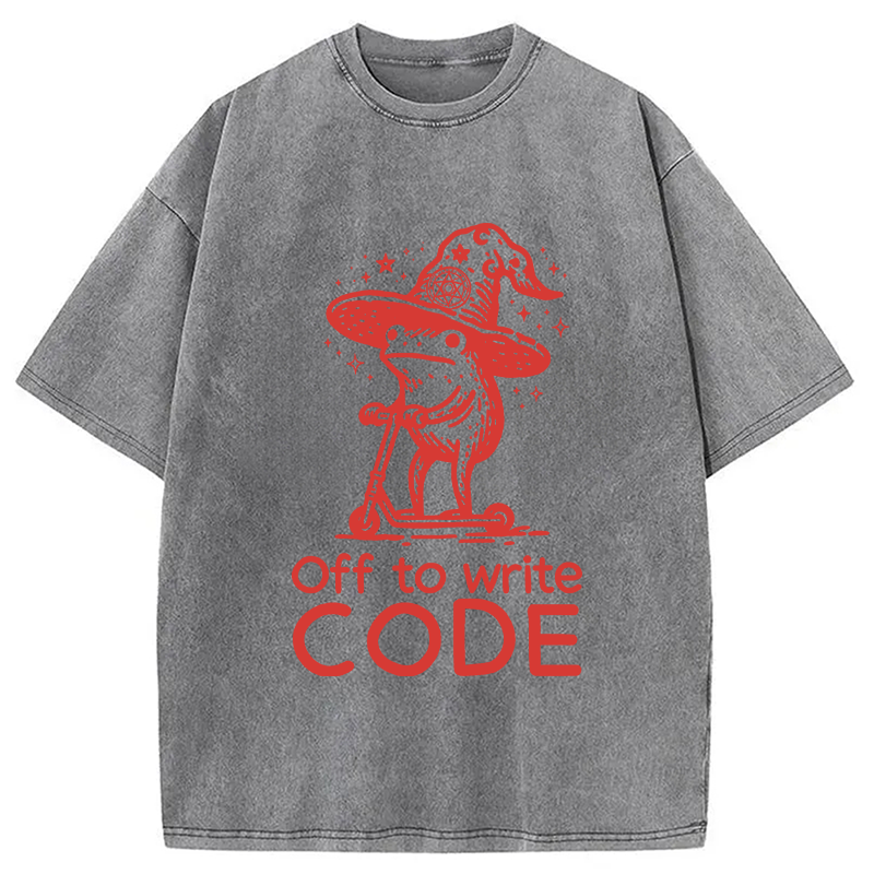 Modecanvas Coder IT Frog DTG Printing Washed T-Shirt