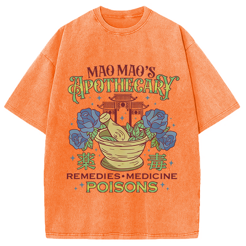 Modecanvas Apothecary Poisons DTG Printing Washed T-Shirt