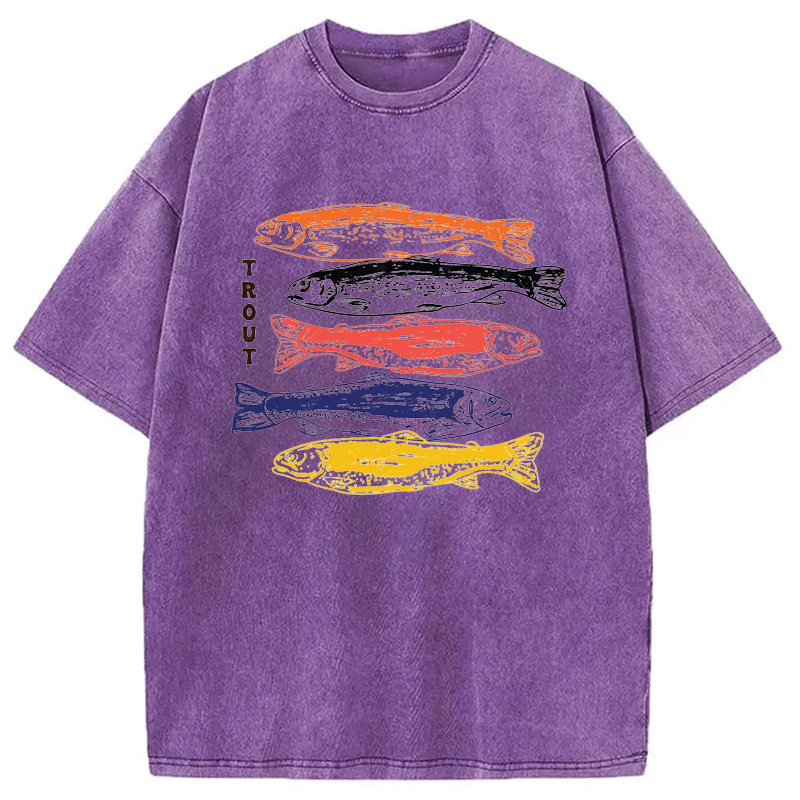 Modecanvas Japanese Trout Fish Washed T-Shirt