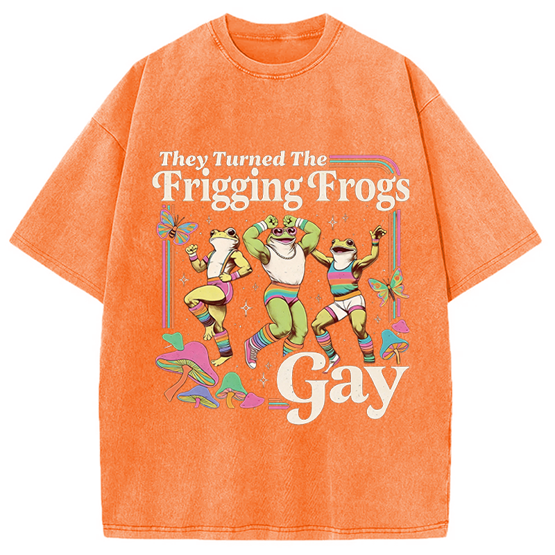 Modecanvas They Turned the Frigging Meme Washed T-Shirt-modecanvas
