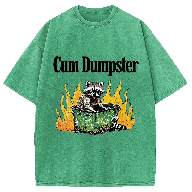 Modecanvas Cum Dumpster Raccoon DTG Printing Washed T-Shirt