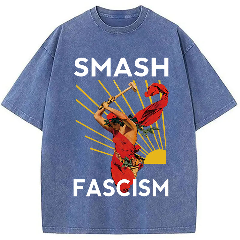 Modecanvas Smash Fascism DTG Printing Washed T-Shirt