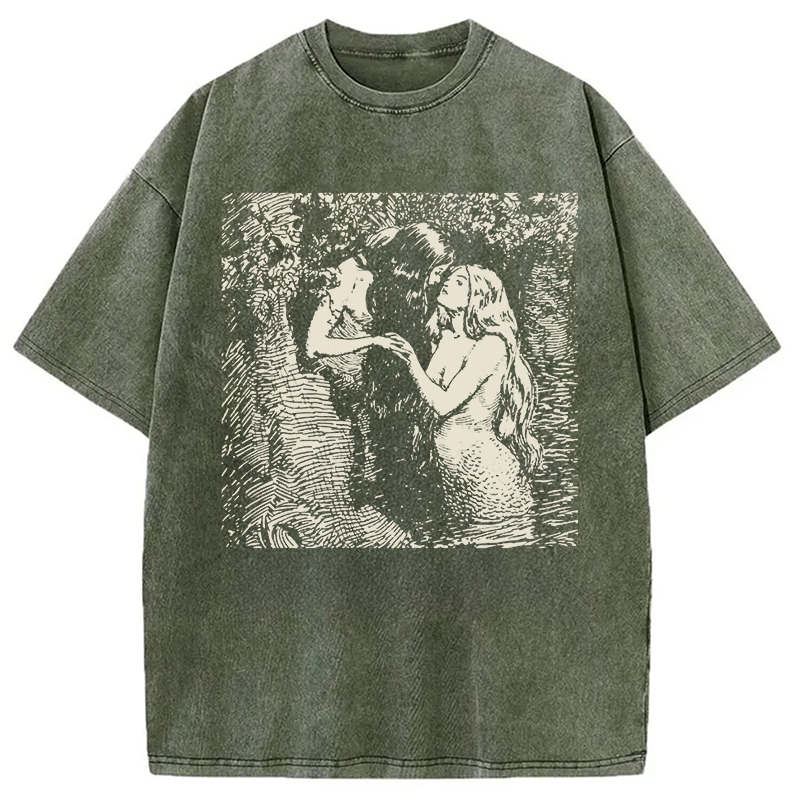 Modecanvas The Nymph and the Dryad DTG Printing Washed T-Shirt