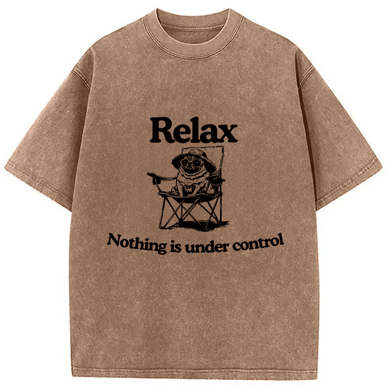 Modecanvas Chill Pug Vintage Washed T-Shirt