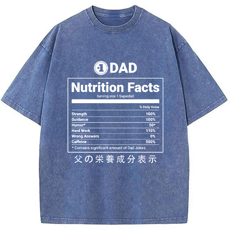 Modecanvas Father Nutrition Facts Washed T-Shirt
