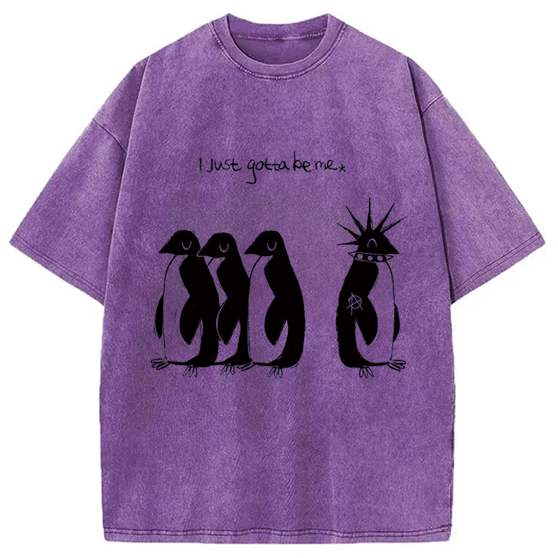 Modecanvas I Just Gotta Be Me DTG Printing Washed T-Shirt