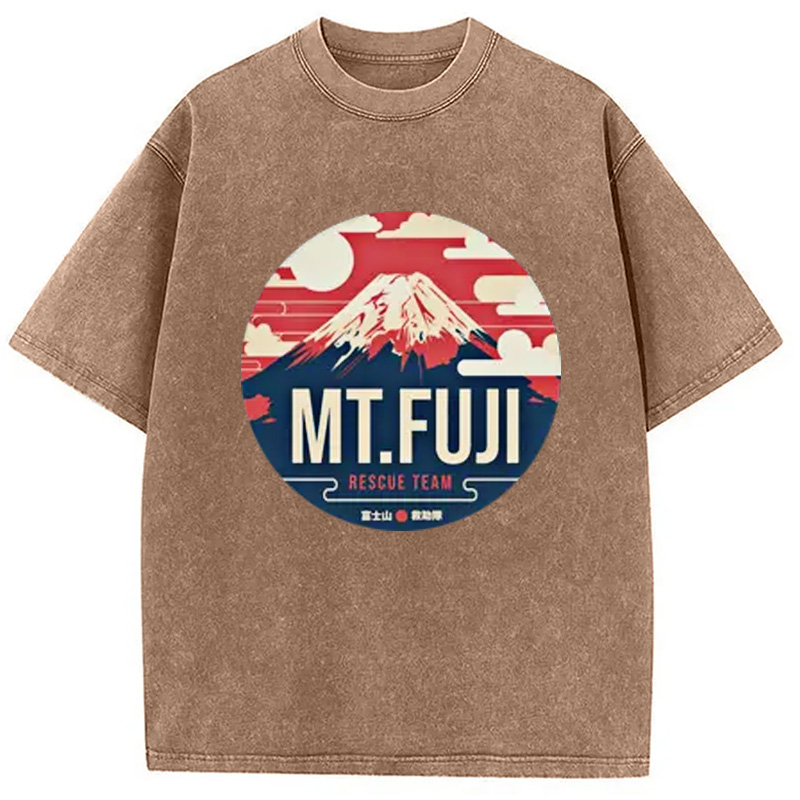 Modecanvas Japanese Mount Fuji Rescue Washed T-Shirt