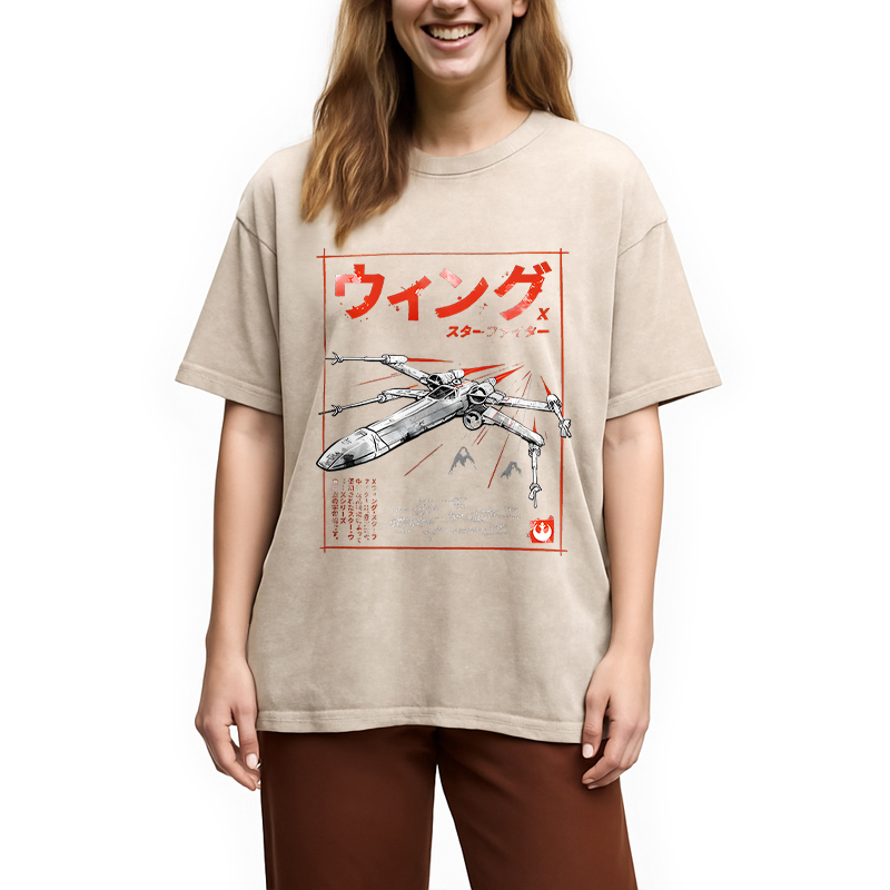 Modecanvas X-wing Fighter Japanese Washed T-Shirt