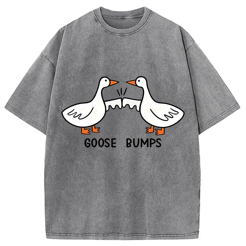 Modecanvas Goose Bumps DTG Printing Washed T-Shirt-modecanvas