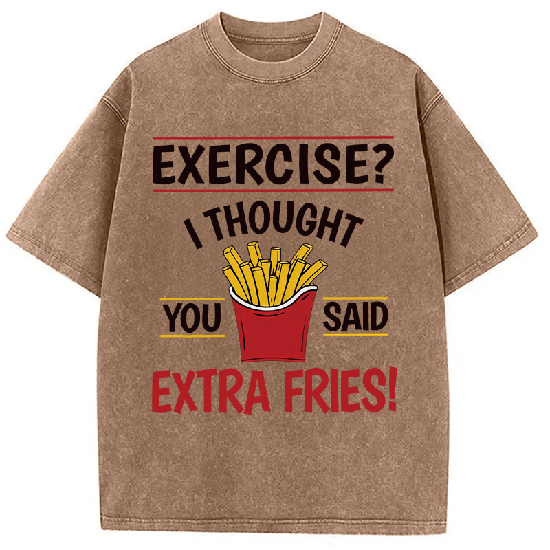 Modecanvas Funny Exercise Meme Washed T-Shirt