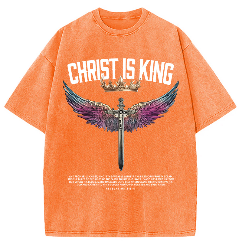 Modecanvas Christ Is King Christian Washed T-Shirt