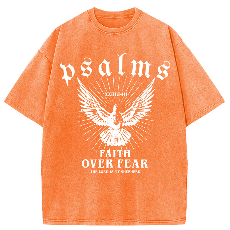 Modecanvas Faith Over Fear Christian Washed T-Shirt