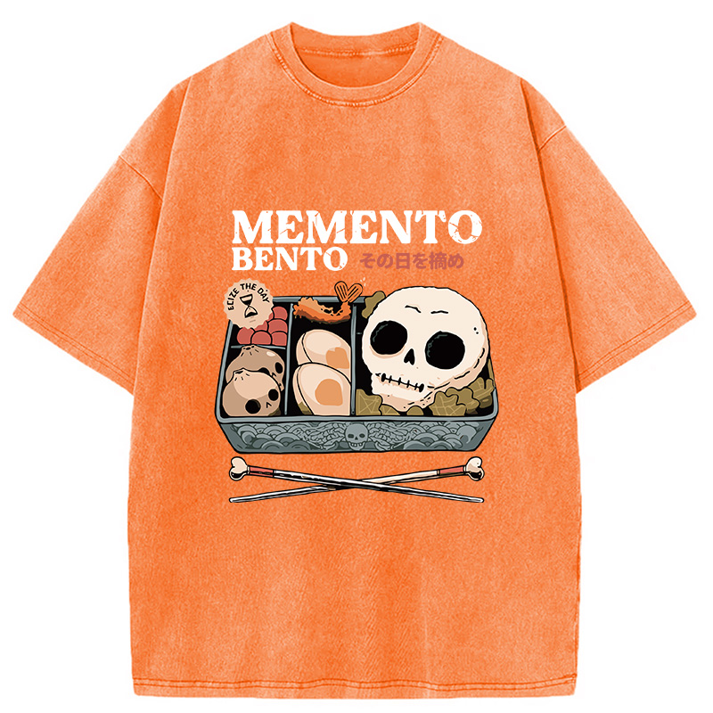 Modecanvas Memento Bento Skull Washed T-Shirt