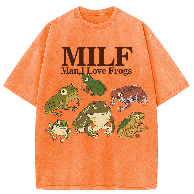 Modecanvas I Love Frogs Washed T-Shirt