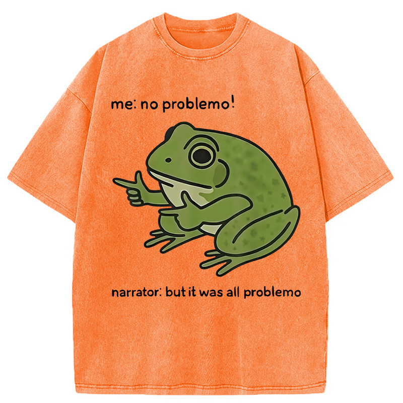 Modecanvas Stupid Frog Meme Washed T-Shirt-modecanvas