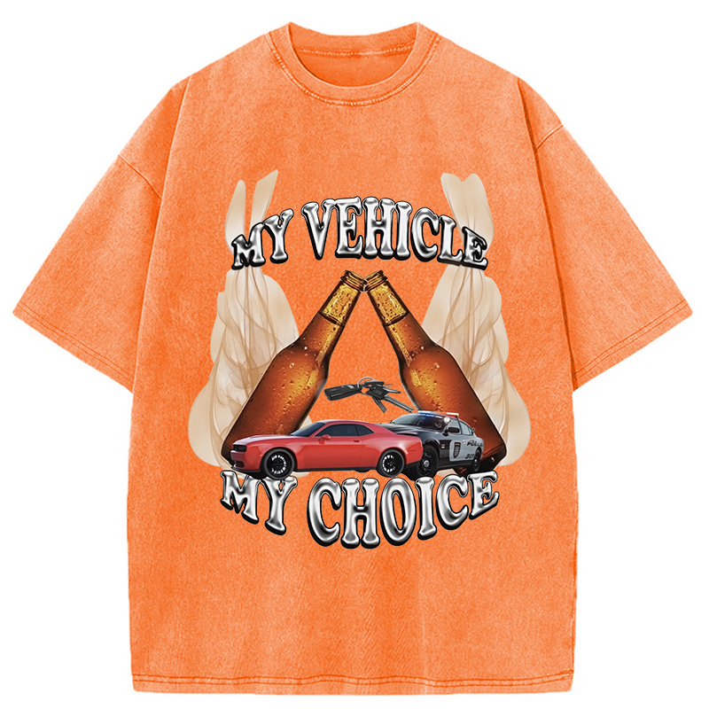 Modecanvas My Vehicle My Choice Washed T-Shirt