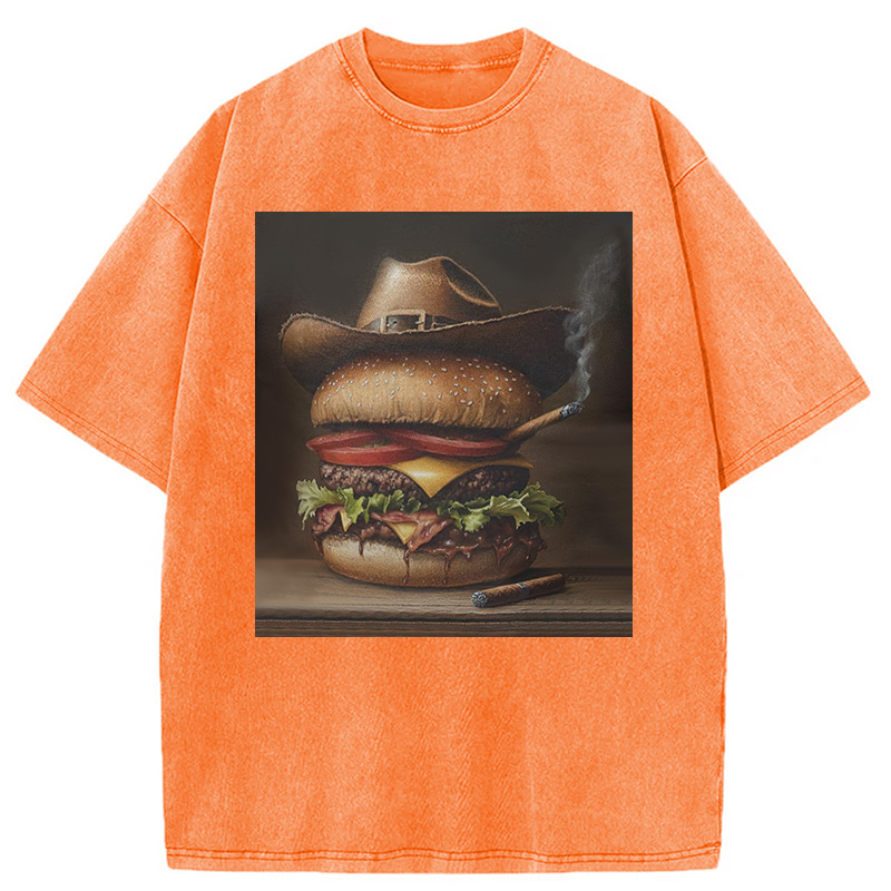 Modecanvas Funny Hamburger Meme Washed T-Shirt