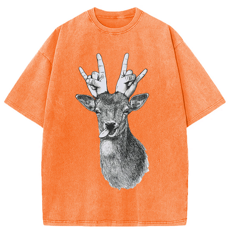 Modecanvas Party Deer Washed T-Shirt