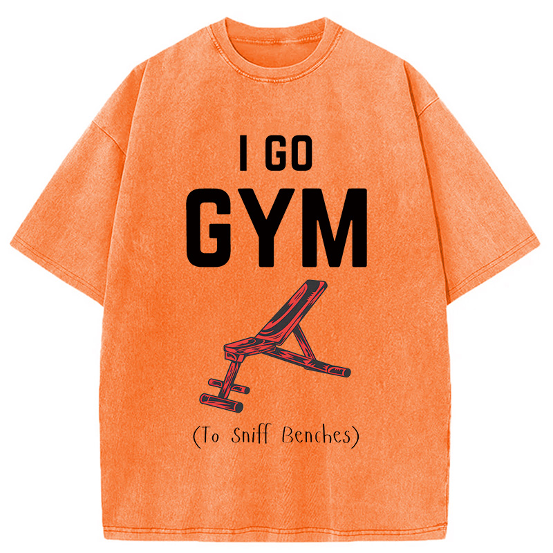 Modecanvas I Go GYM Funny Washed T-Shirt