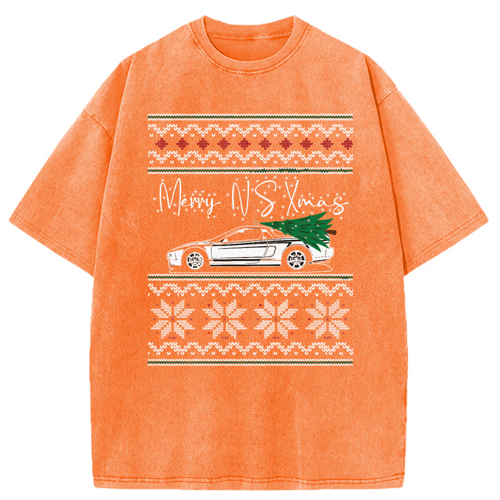 Modecanvas Japanese Sports Car JDM Christmas Washed T-Shirt