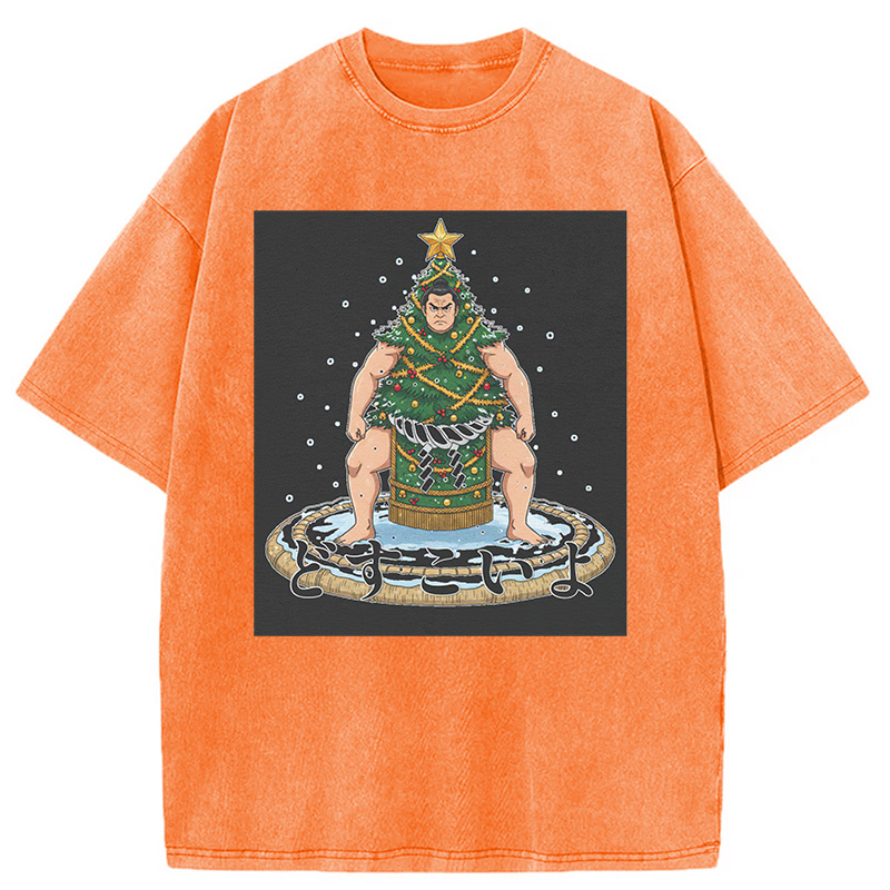 Modecanvas Horror Japanese Christmas Washed T-Shirt