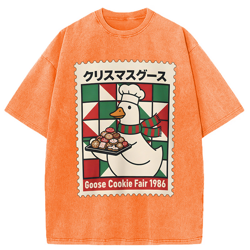 Modecanvas Funny Goose Christmas Washed T-Shirt