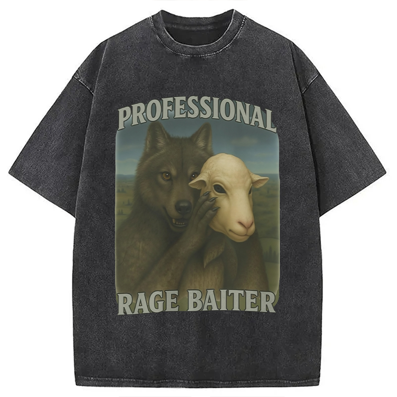 Modecanvas Professional Rage Baiter Funny Washed T-Shirt