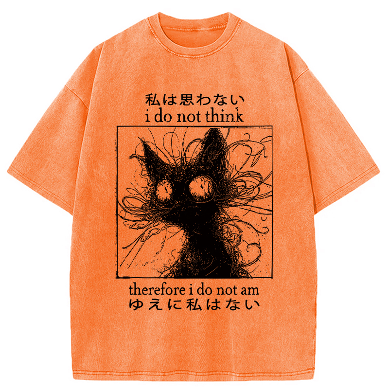 Modecanvas The Philosophy Of Cat Washed T-Shirt