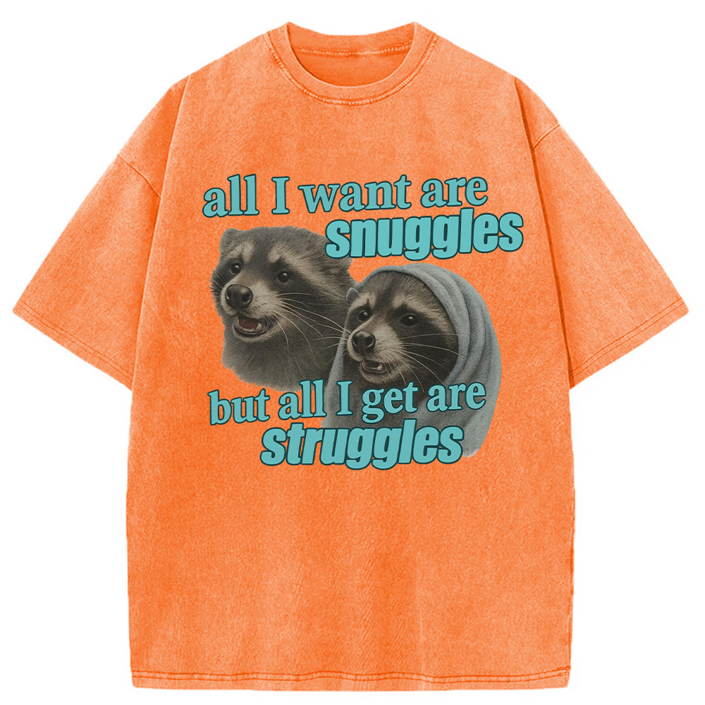 Modecanvas Snuggles and Struggles Washed T-Shirt