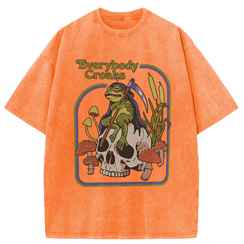 Modecanvas Everybody Croaks Washed T-Shirt