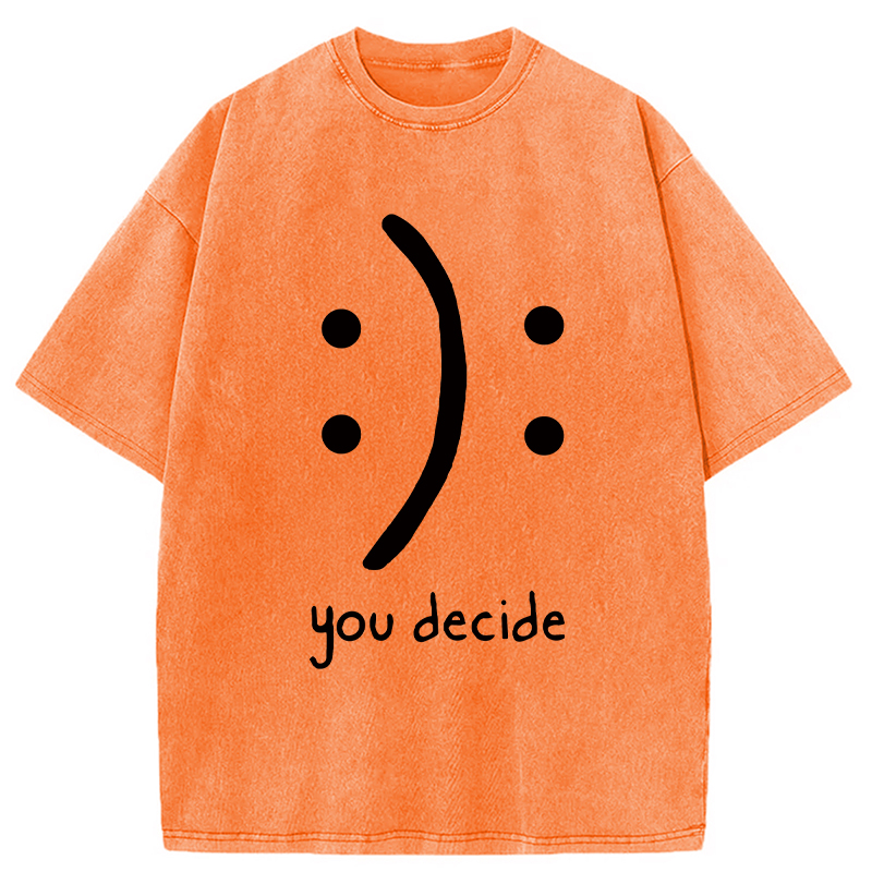 Modecanvas Laugh Or Sad Washed T-Shirt