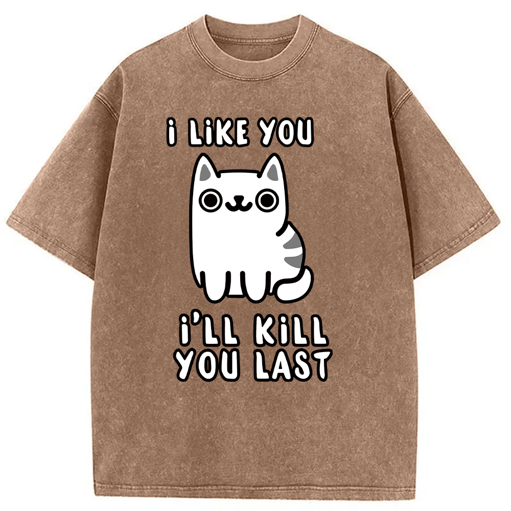 Modecanvas Cats And Humans Washed T-Shirt
