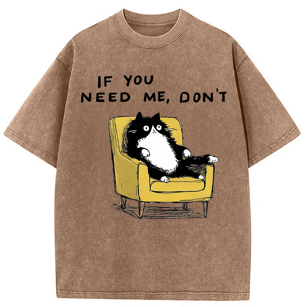Modecanvas Unavailable Cat Washed T-Shirt-modecanvas