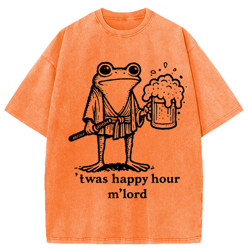 Modecanvas Happy Hour Frog Washed T-Shirt