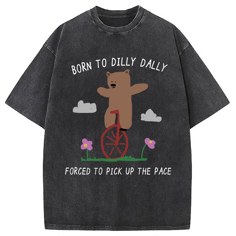 Modecanvas Forced To Pick Up The Pace Numbers Washed T-Shirt