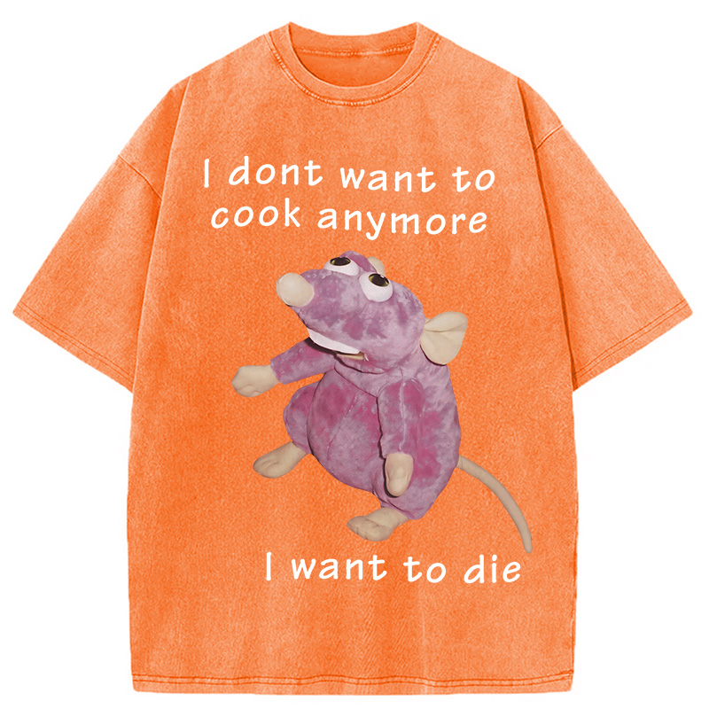 Modecanvas I Don't Want To Cook Anymore Washed T-Shirt-modecanvas