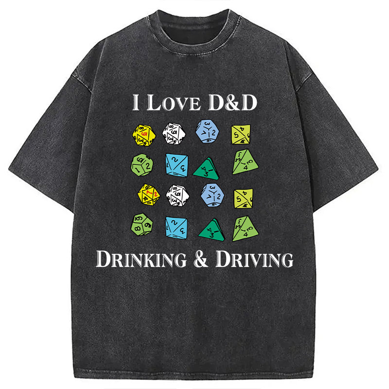 Modecanvas I Love D&D Washed T-Shirt