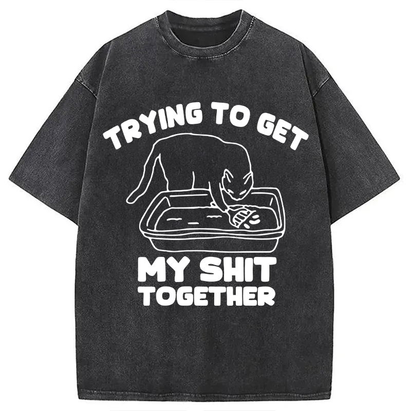 Modecanvas Cleaner Cat Washed T-Shirt